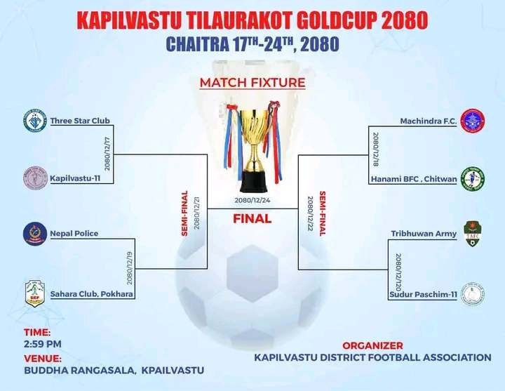 Kapilvastu: 1st Tilaurakot Gold Cup From Chaitra 17